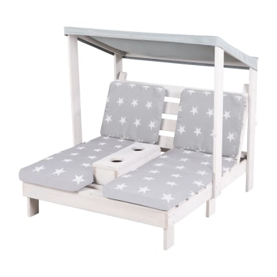 Chaise longue double pour enfants avec coussin d'assise