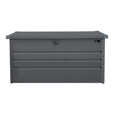Coffre de jardin en métal anthracite 132 x 60 x 62 cm, 400 l