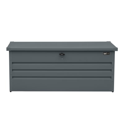 Coffre de jardin en métal anthracite 165 x 70 x 62 cm, 600 l