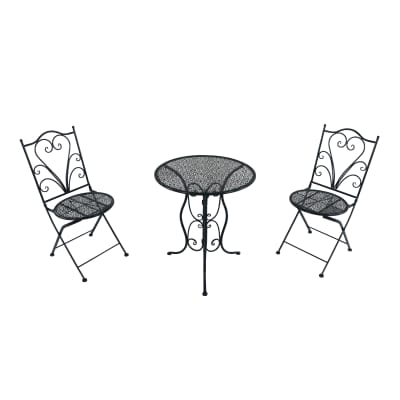 Tasble de bistrot avec 2 chaises, anthracite