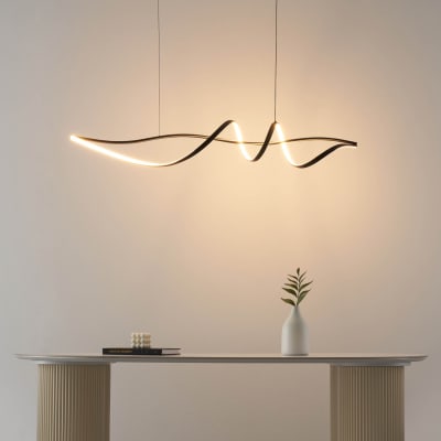 Suspension en acier, aluminium et silicone noir 120 cm