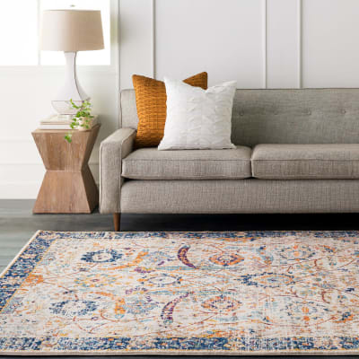 Tapis vintage oriental bleu/beige 160x220