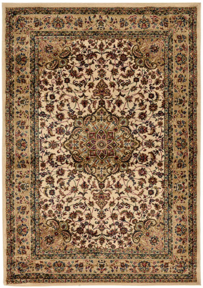 Tapis tissé au design oriental en polypropylène beige 80x150 cm