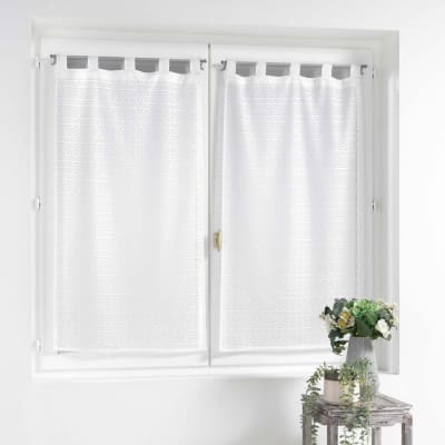 Paire de voilages maille blanc 60 x 120 cm