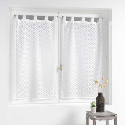 Paire de voilages blanc 60 x 90 cm