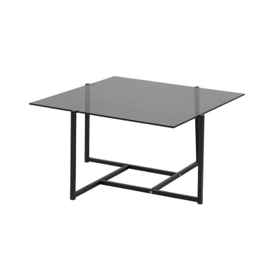 Table basse en verre et métal style contemporain 80x80cm ARIELLE