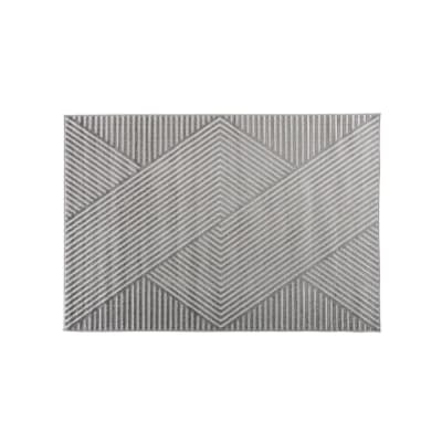 Tapis 200x290cm avec motifs en tissu ROAN tissu gris 200x290x2cm