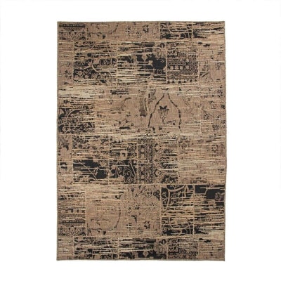 Tapis aux motifs vintages et orientaux beige 140x200