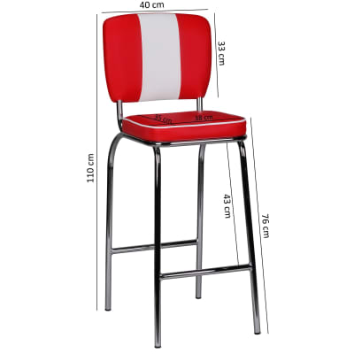 Tabouret de bar en similicuir, rouge