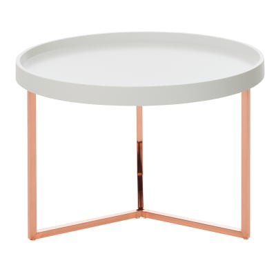 Table basse avec plateau amovible en mdf, blanc
