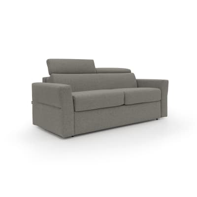 Canapé lit matelas h18 200 cm taupe