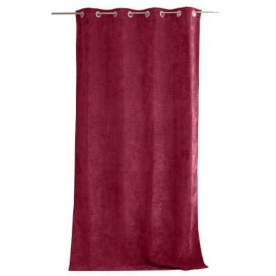 Rideau thermique en velours doublé polaire rouge foncé 140x260 cm