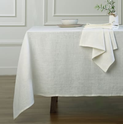 Nappe lin lavé 150x250 blanc
