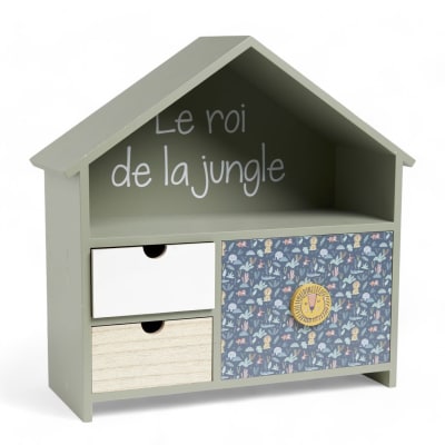 Boîte à secret en bois  39x39x14 cm sauge