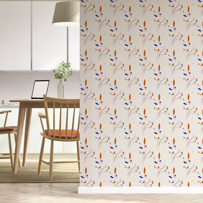 Papier peint symbolique floral 156x270 cm