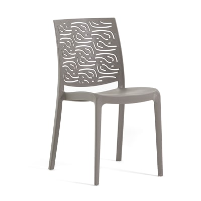 Lot de 4 chaises taupe en polypropylène renforcé de fibre de verre