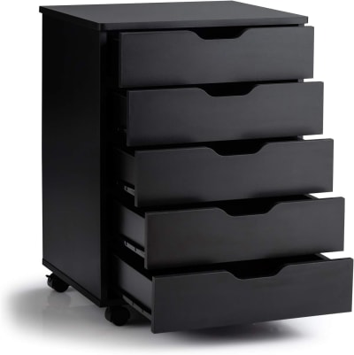 Caisson de bureau à roulettes noir 50x42x67cm