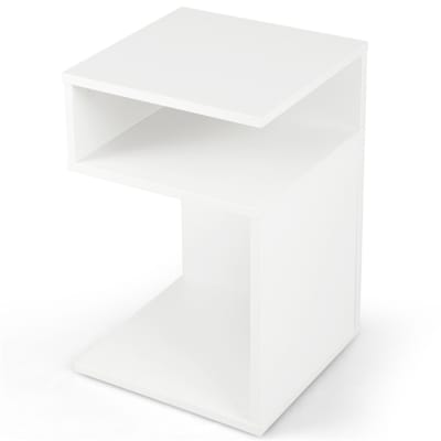 Table d’appoint pour salon chambre minimaliste blanc 33x 33x 50cm