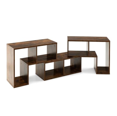 Meuble tv moderne combination libre 3 pièces marron 135x30x43cm