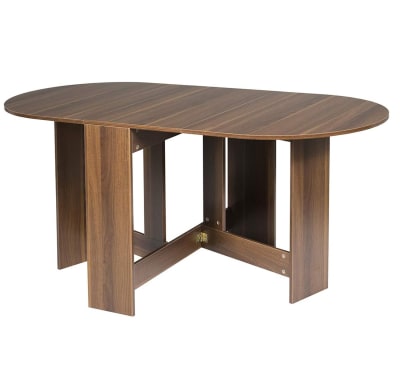 Table de salle à manger pliable pour maison cuisine marron 163x80x75cm