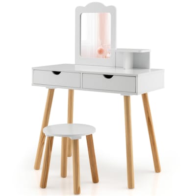 Coiffeuse étagère de rangement 2 en 1  blanc 70 x 34 x 100 cm