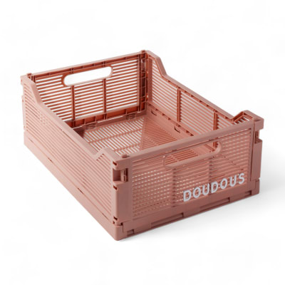 Caisse pliable en plastique  40x30x15 cm rose