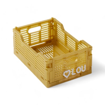 Caisse pliable en plastique  22x15x12 cm Ocre