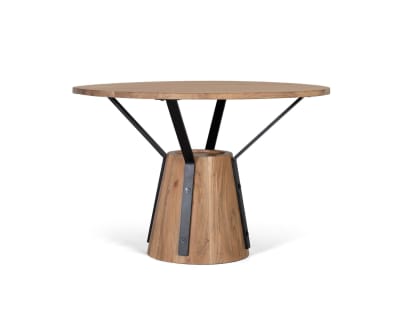 Table à manger ronde en manguier et métal diamètre 116cm
