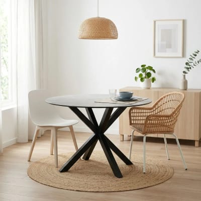 Table ronde en céramique l119 4 personnes gris