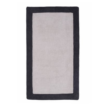 Mmaxi drap de plage et de bain gris cendré/bleu nuit 100x180