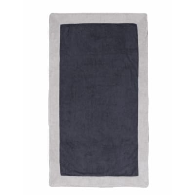 Mmaxi drap de plage et de bain bleu nuit/gris cendré 100x180