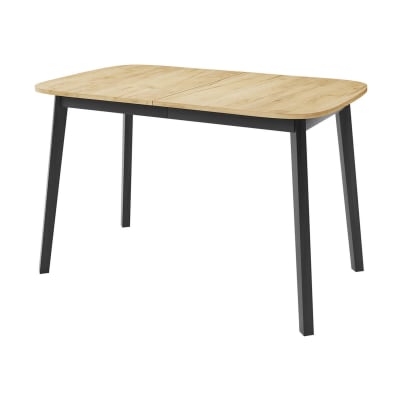 Table à manger extensible effet bois et noir 4 personnes bois / noir
