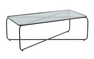 Table basse en métal avec verre