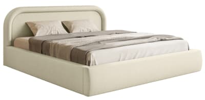 Lit coffre avec tête de lit 180x200 beige