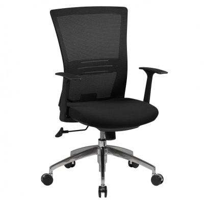 Chaise de bureau réglable en hauteur en tissu, noir