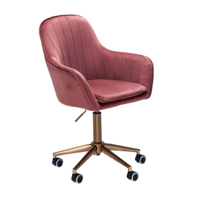 Chaise coque réglable en hauteur en velours, rose