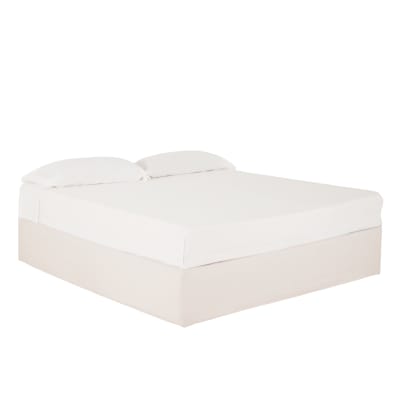 Canapé en lin blanc déhoussable pour les matelas 180x200cm
