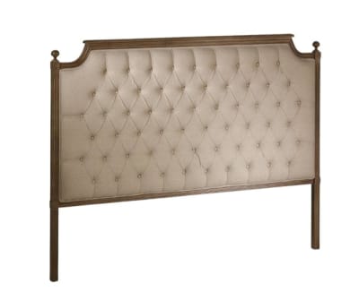 Tête de lit 160 cm style shabby chic en chêne et lin ficelle