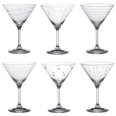 Coffret de 6 verres à cocktail graphik 35 cl transparent / cristal
