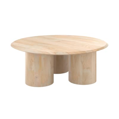 Table basse ronde en bois de manguier d90 cm