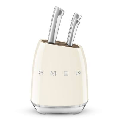 Bloc 6 couteaux vintage crème smeg