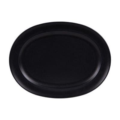 Plat ovale   42x30 cm noir en grès