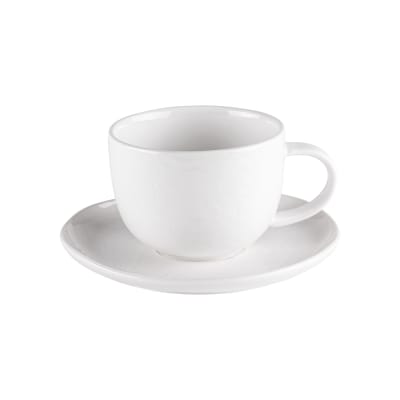 De 6 tasse et sous-tasse à thé  22 cl (lot blanc en porcelaine