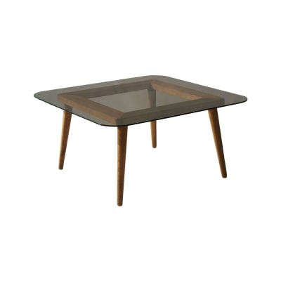 Table basse en bois massif brun bronze