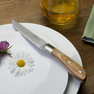 Coffret 6 couteaux steak bois de pakka