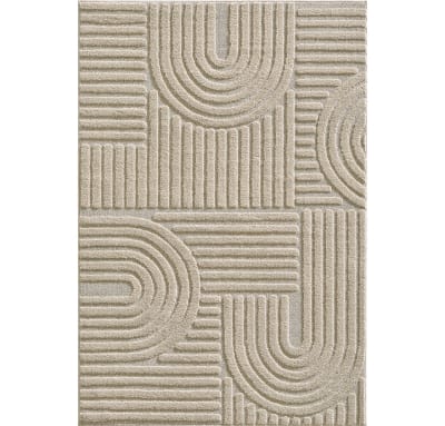 Tapis à relief géométriques beige 120x170cm