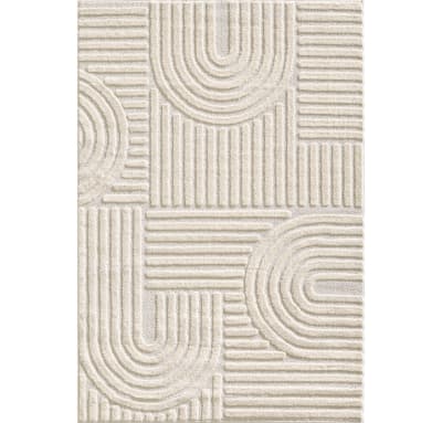 Tapis à relief géométriques crème 120x170cm