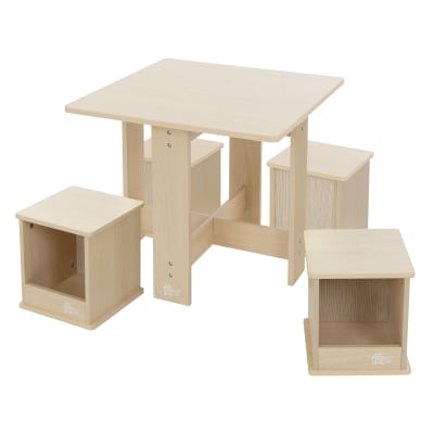 Set de table et 4 tabourets pour enfants MDF revêtu avec compartiments