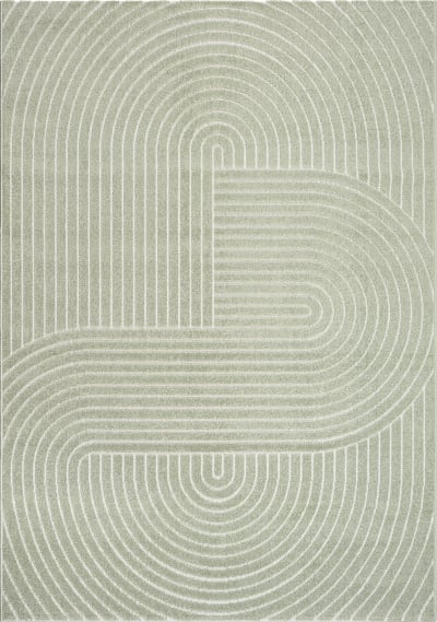 Tapis boho moderne terrasse intérieur, vert, 140 x 200 cm