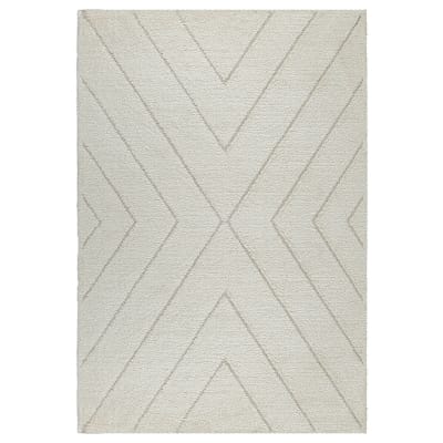 Tapis moderne shaggy à poils longs, crème, 160 x 230 cm